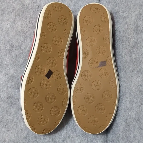Tory Burch Raymond Red Slip On Loafers Canvas Women's Size 6.5 - Picture 9 of 10